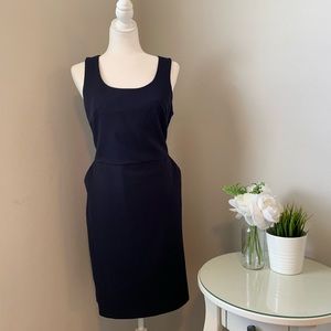 A NEW DAY Simple Navy Work Dress w/ Pockets